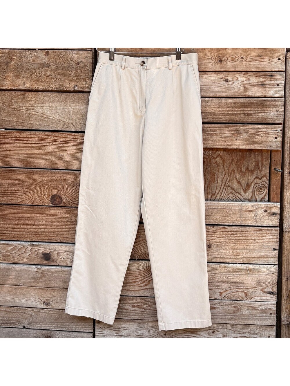 L.L.Bean Original Fit Beige Petite Pants Size 8